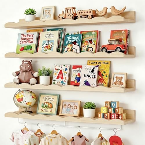 Fixwal Nursery Shelves, 24 Inch Floating Bookshelves by Fixwal