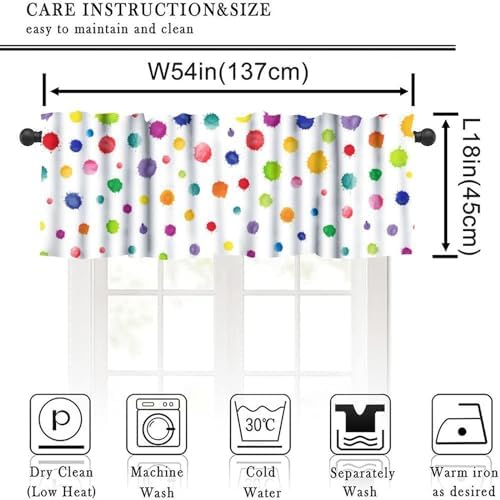 Colorful Polka Dot Valances Kids Curtains Abstract Watercolor Cute Graffiti - Image 2