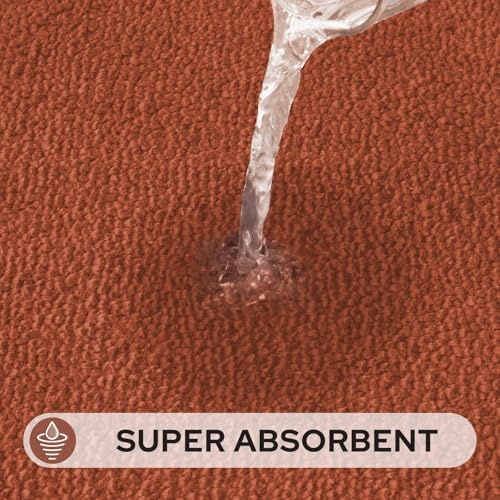 HOMEIDEAS Bathroom Rugs Sets 2 Piece, Extra Long Bath Mat Burnt Orange - Image 5