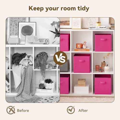 GRANNY SAYS 11 Inch Cube Storage Bin, Cube Organizer Bins, Rose Red - Image 6