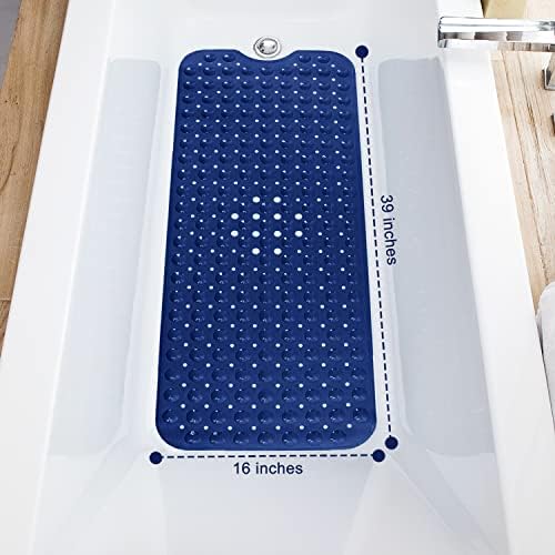 TEESHLY Bath Tub and Shower Mats, Non-Slip 39 x 16 Inch Extra Long Bathtub Mat - Image 4