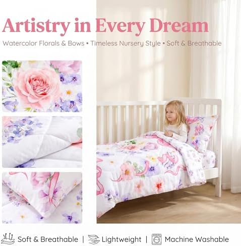 Pea Pod Floral Toddler Bedding Set - Image 4