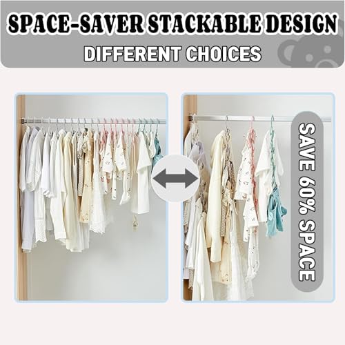 Baby Clothes Hangers 50 Pack, Plastic Kids Hangers Space Saving - Image 5