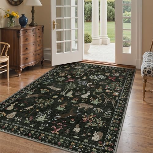 BESBLEE 6X9 Washable Area Rug for Living Room, Animal Non Slip - Image 3