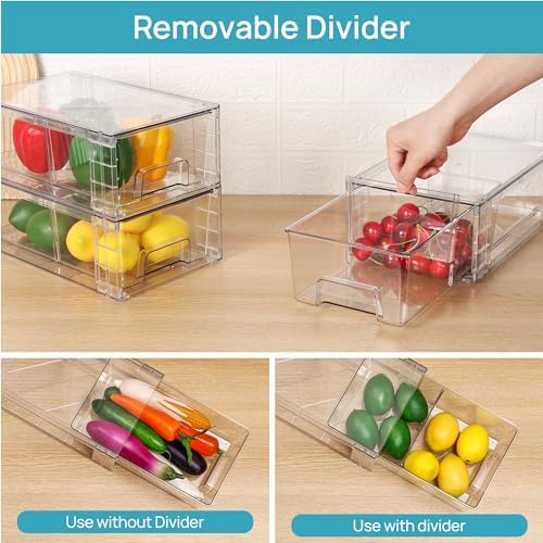 Vtopmart 4 Pack Stackable Clear Drawer - Image 4