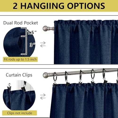 Valances for Windows, Light Filtering Faux Linen Textured Small Short Window - Image 4