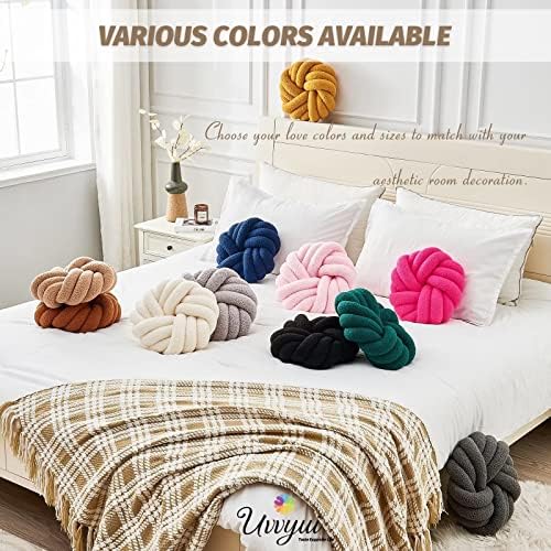 Uvvyui Knot Pillows, 14 Inch Decorative Throw Pillows Round Pillows Cushion - Image 6