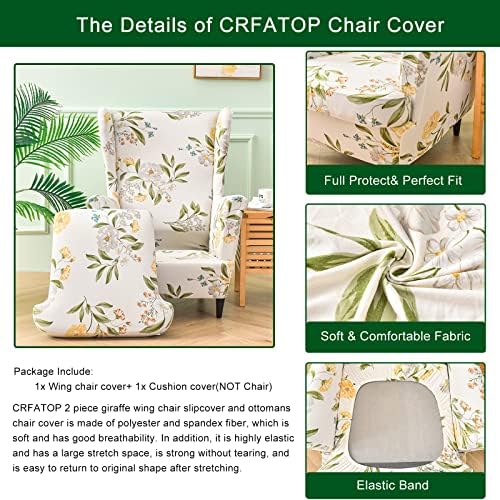 CRFATOP Wingback Chair Covers Wing Armchair Slipcovers - Image 3