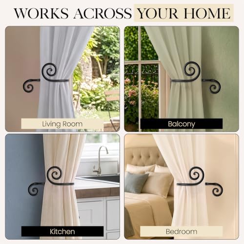 RTZEN Metal Curtain Tiebacks, Drapery Holders - Image 6