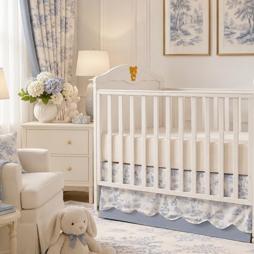 Brandream Scallop Edge Organic Cotton Crib Skirt, Baby Girl, Gender Neutral by Brandream