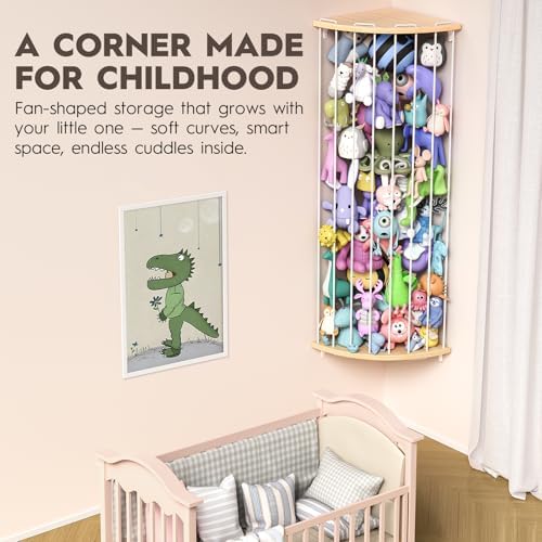 Stuffed Animal Storage Wood Corner Plush Toys Holder - Image 2