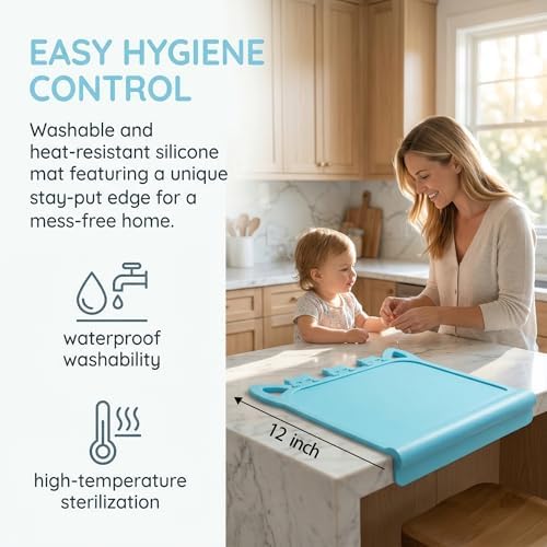 Silicone Toddler Placemat with Teething Table Edge Bumper - Image 3