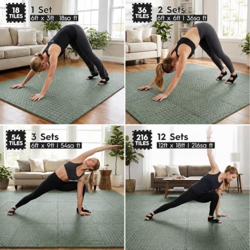 18 Pcs EVA Foam Floor Tiles, Puzzle Exercise Mat Set - Image 3