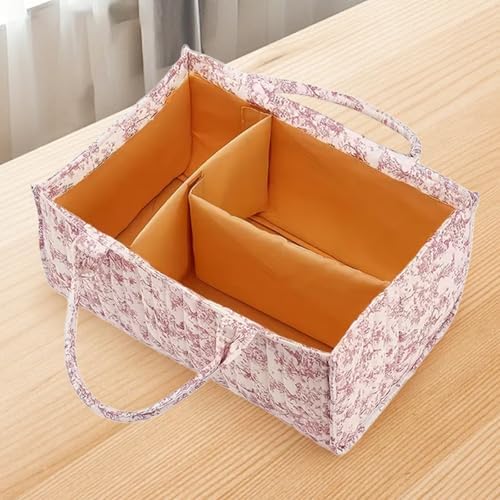 Floral Baby Diaper Caddy Organizer, Cute Nursery Storage Basket Gift - Image 5