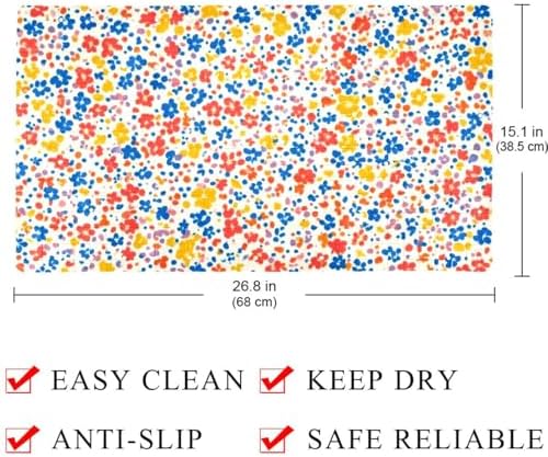 Bathtub Mat Non Slip 26.8x15.1 Inch, Flower Pattern Shower Mat - Image 4