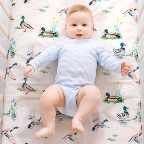 4 Pack Mallard Duck Baby Pack N Play Sheets Neutral Unisex Breathable Fitted - Image 2