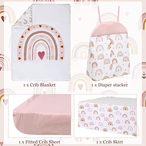 Rtteri 4 Pieces Baby Crib Bedding Set, Standard Nursery Size Soft - Image 4