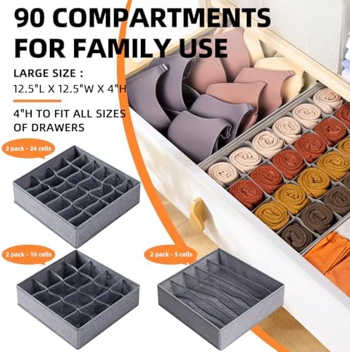 Criusia 6 Pack Large Drawer Organizer - Image 2