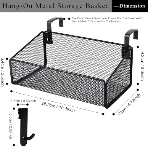 JDYOOMI Bedside Caddy Shelf Hanging Storage Basket - Image 2