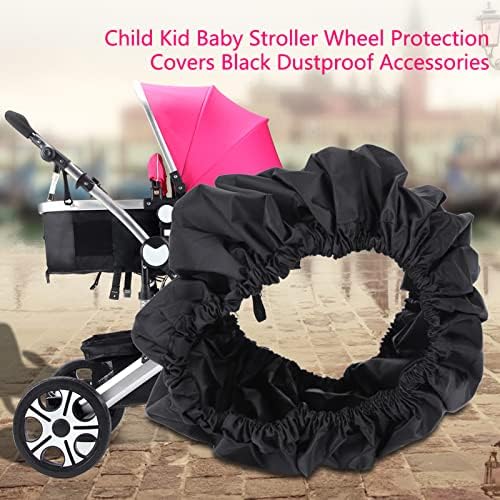 GOTOTOP 4Pcs Stroller Wheels Cover Stroller Wheel Covers Wheelchair Tire - Image 3