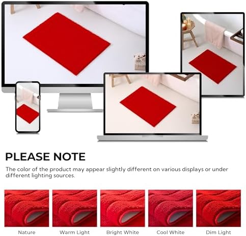 GRANNY SAYS Red Bathroom Rug 16" x 24", Non-Slip Microfiber Bath Mat - Image 3