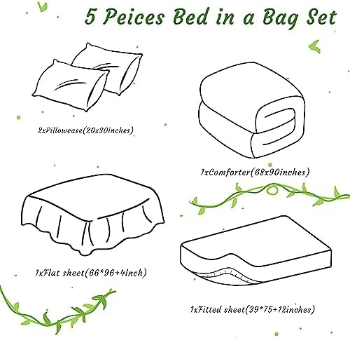 NTBAY Twin Microfiber Bed in a Bag, Comforter Set 5 Piece, Dark Grey - Image 3