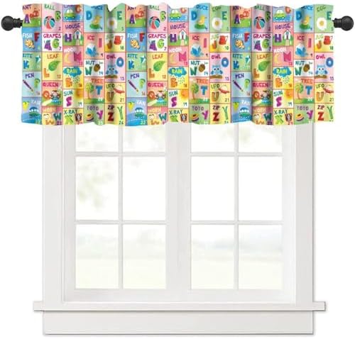 Alphabet Valances Curtains Play Learn Board Game Animals Pattern Window by Unknown