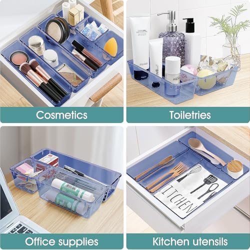 25 PCS Plastic Drawer Organizer Set, Makeup Organizers and Storage Bins - Image 5
