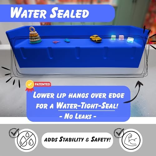 Tub Topper Kids Bathtub Splash Guard, Shelf & Toddler Bath Toy Tray - Image 4