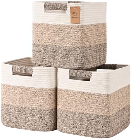 12 Inch Storage Cubes, 3 Pack Cube Storage Bins by Degeyoyo