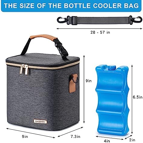 Breastmilk Cooler Bag with Ice Pack Fits 6 Baby Bottles Up to 9 Ounce, Baby - Image 5