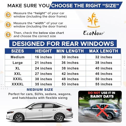 EcoNour Car Window Screens for Camping Car Window Shades - Image 4