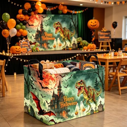 Halloween Dinosaur Ghost thriller basket, Empty Halloween basket, Horror and - Image 2