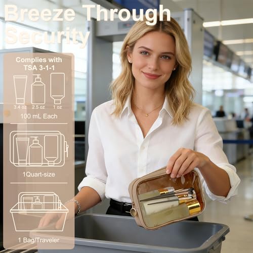 YOPCDJ 4PCS Clear Makeup Bag Set, Waterproof TPU Purse Organizer Pouches - Image 5