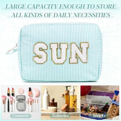 Sanwuta Seersucker Cosmetic Bags Sun Bag Sunscreen Pouch - Image 4