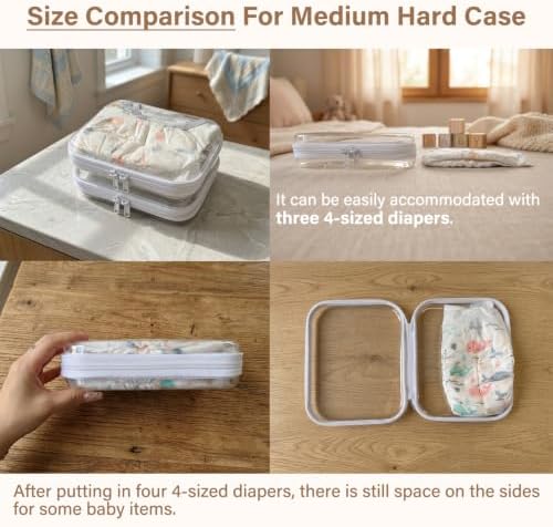 3-Pack Medium Clear Hard Shell Zipper Pouches, Hard Case Pouches - Image 2