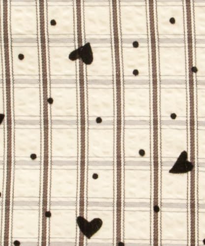Flat Makeup Bag for Women, Zipper Cosmetic Pouch for Purse, Gingham Heart - Image 3