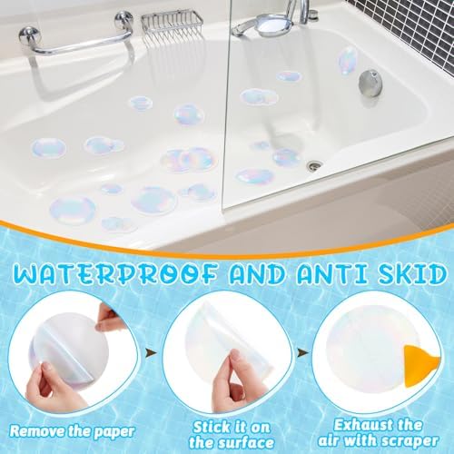 Fullhawl 30 Pcs Clear Bubble Non Slip Shower Stickers, Bathtub Safety - Image 3