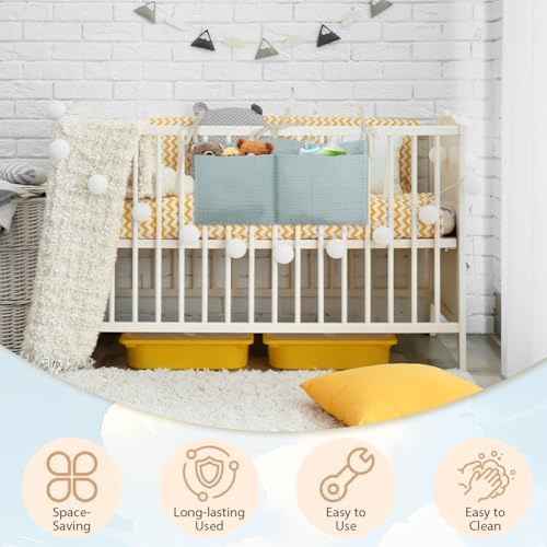 Flintronic Baby Crib Organiser, Baby Bed Storage Hanging Bag, Crib Organizer - Image 5