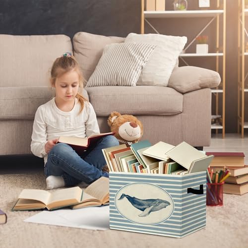 Rustic Whale Storage Bins Boxes - Image 5
