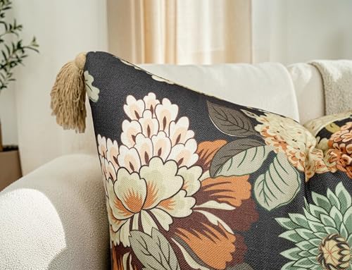 Chinoiserie Peony Floral 20x20 Throw Pillow Cover - Image 3