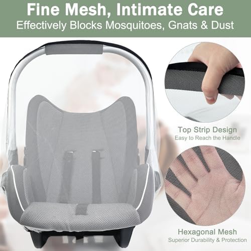 2 Pack Baby Mosquito Net for Infant Car Seats - Image 3
