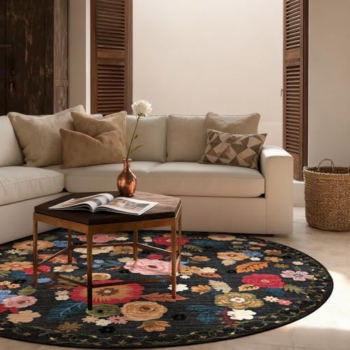 4ft Round Bedroom Rug Washable: Circle Rugs - Image 3