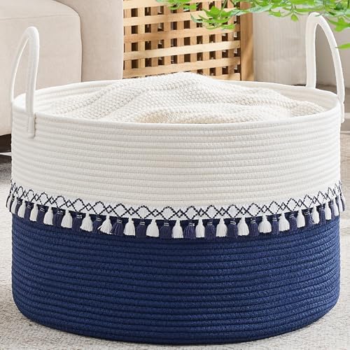 KAKAMAY Large Blanket Basket by KAKAMAY