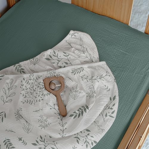 Muslin Pack N Play Sheets Fitted 2 Pack, Mini Crib Mattress Sheets Stretchy - Image 5