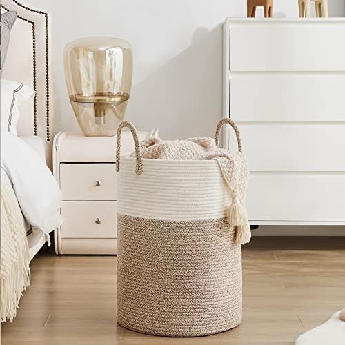 YOUDENOVA Woven Rope Laundry Hamper Basket, 58L Tall Laundry Basket, Baby - Image 5