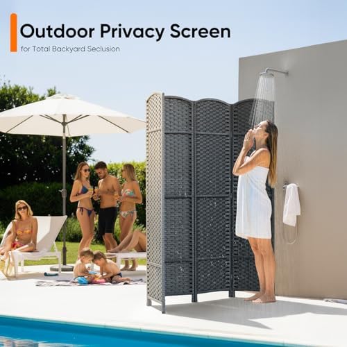 JOSTYLE Outdoor Privacy Screen 4-Panel Folding Room Divider Space Partition - Image 3