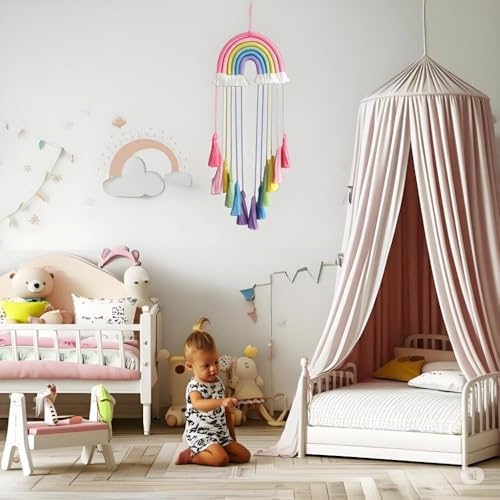Rainbow Macrame Wall Hanging, Girls Room Decor - Image 3
