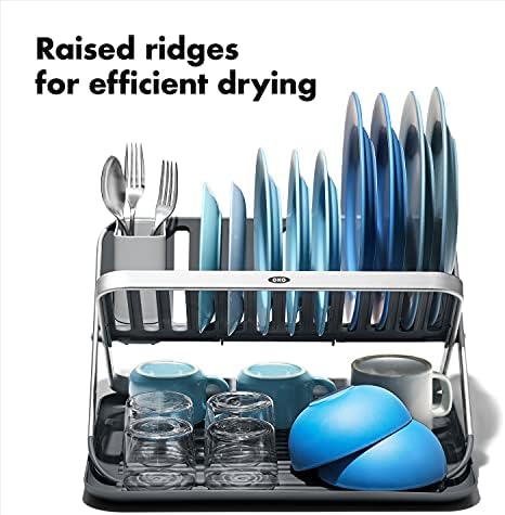 OXO Good Grips Aluminum Fold Flat Dish Drying Rack, - Image 4
