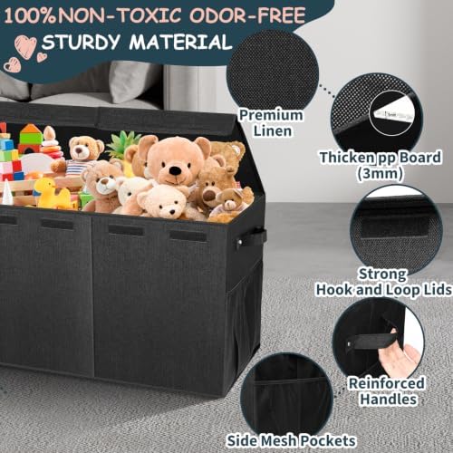 Extra Large Toy Box with Lids, Collapsible Storage Bin - Image 4